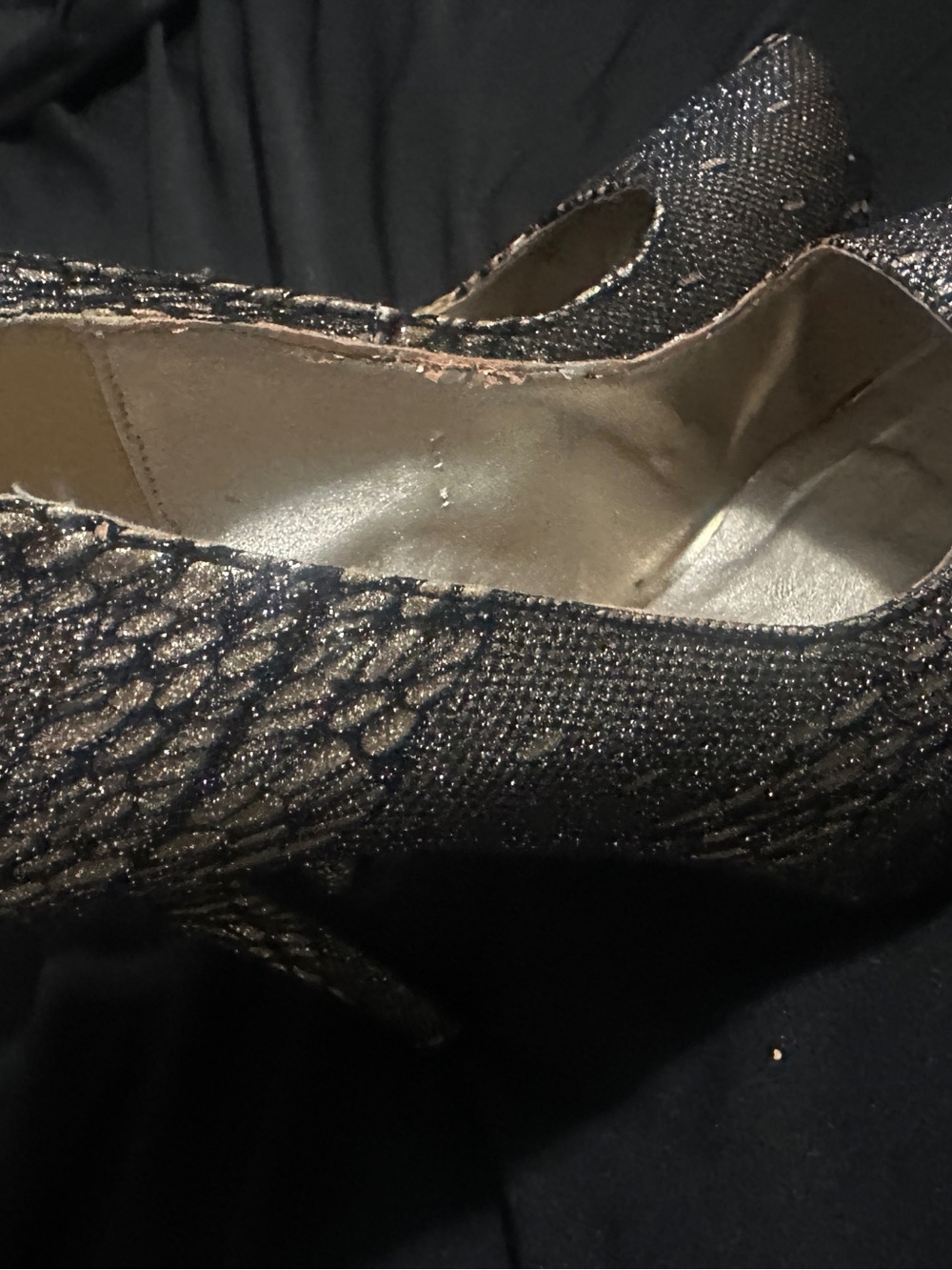 Elegant Black Glitter Pointed-Toe Women’s Heels